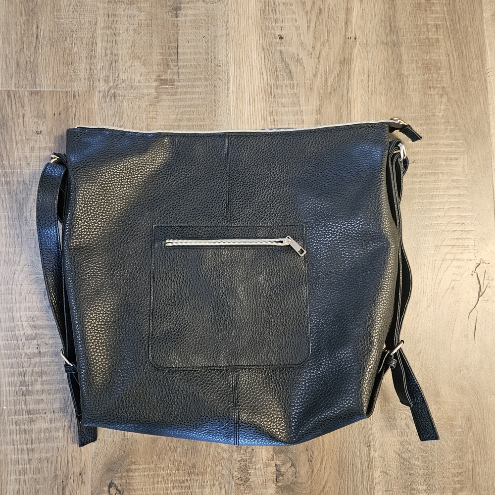 Textured Faux Leather Hobo Bag/Backpack